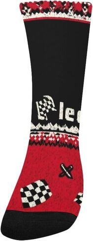 Red Race Flag Pattern Hiking Socks - Toddler Boys & Girls Warm Thick Thermal Winter Crew Socks for School, Daily Wear & Outdoor Activities in Kuwait