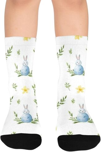 جوارب المشي لمسافات طويلة باللون الأصفر على شكل بيضة عيد الفصح - جوارب شتوية حرارية سميكة دافئة للأولاد والبنات للمدرسة، والارتداء اليومي والأنشطة الخارجية in Kuwait