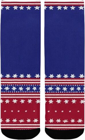 Patriotic Stripe Pattern Hiking Socks - Toddler Boys & Girls Warm Thick Thermal Winter Crew Socks for School, Daily Wear & Outdoor Activities in Kuwait