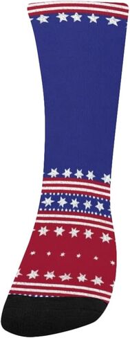 Patriotic Stripe Pattern Hiking Socks - Toddler Boys & Girls Warm Thick Thermal Winter Crew Socks for School, Daily Wear & Outdoor Activities in Kuwait