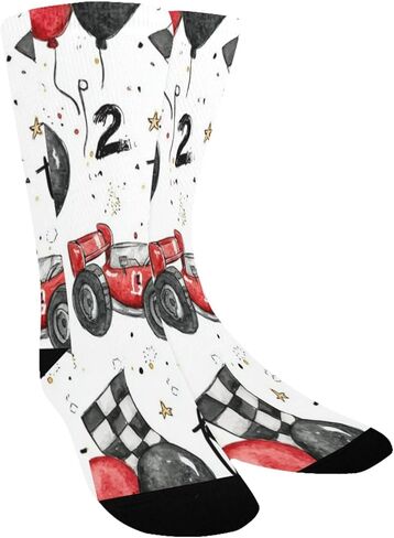 Races Car Pattern Hiking Socks - Toddler Boys & Girls Warm Thick Thermal Winter Crew Socks for School, Daily Wear & Outdoor Activities in Saudi Arabia
