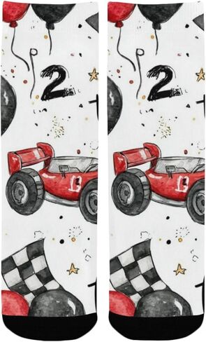 Races Car Pattern Hiking Socks - Toddler Boys & Girls Warm Thick Thermal Winter Crew Socks for School, Daily Wear & Outdoor Activities in Saudi Arabia