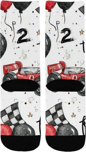 Races Car Pattern Hiking Socks - Toddler Boys & Girls Warm Thick Thermal Winter Crew Socks for School, Daily Wear & Outdoor Activities in Saudi Arabia