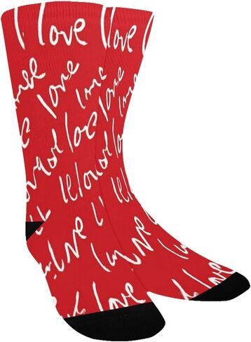 Vivid Red Big Love Hiking Socks - Toddler Boys & Girls Warm Thick Thermal Winter Crew Socks for School, Daily Wear & Outdoor Activities in Kuwait