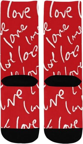 Vivid Red Big Love Hiking Socks - Toddler Boys & Girls Warm Thick Thermal Winter Crew Socks for School, Daily Wear & Outdoor Activities in Kuwait