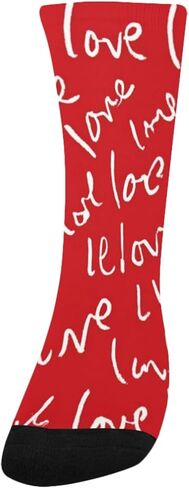 Vivid Red Big Love Hiking Socks - Toddler Boys & Girls Warm Thick Thermal Winter Crew Socks for School, Daily Wear & Outdoor Activities in Kuwait