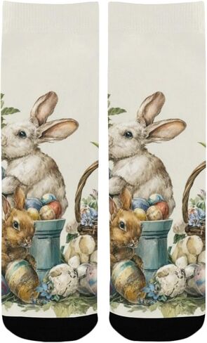 Spring Bunny Egg Design Hiking Socks - Toddler Boys & Girls Warm Thick Thermal Winter Crew Socks for School, Daily Wear & Outdoor Activities in Kuwait