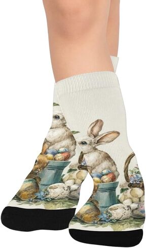 Spring Bunny Egg Design Hiking Socks - Toddler Boys & Girls Warm Thick Thermal Winter Crew Socks for School, Daily Wear & Outdoor Activities in Kuwait