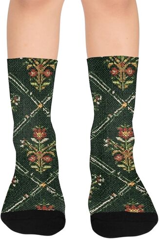 جوارب المشي لمسافات طويلة بنمط زهرة الماس - جوارب شتوية حرارية سميكة دافئة للأطفال الصغار للأولاد والبنات للمدرسة، والارتداء اليومي والأنشطة الخارجية in Kuwait