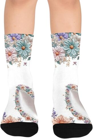 Soft Floral Bunny Hiking Socks - Toddler Boys & Girls Warm Thick Thermal Winter Crew Socks for School, Daily Wear & Outdoor Activities in Saudi Arabia