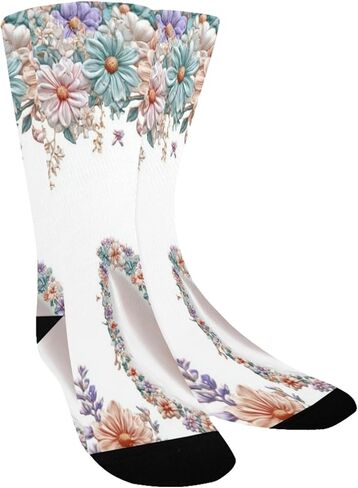 Soft Floral Bunny Hiking Socks - Toddler Boys & Girls Warm Thick Thermal Winter Crew Socks for School, Daily Wear & Outdoor Activities in Saudi Arabia