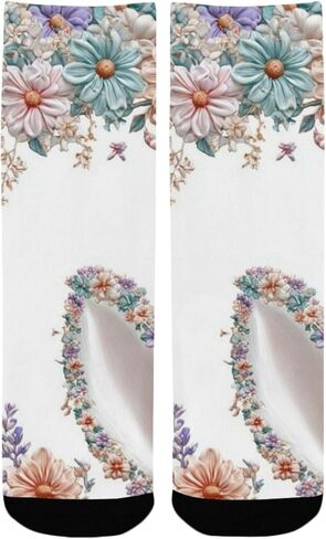 Soft Floral Bunny Hiking Socks - Toddler Boys & Girls Warm Thick Thermal Winter Crew Socks for School, Daily Wear & Outdoor Activities in Saudi Arabia