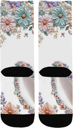 Soft Floral Bunny Hiking Socks - Toddler Boys & Girls Warm Thick Thermal Winter Crew Socks for School, Daily Wear & Outdoor Activities in Saudi Arabia