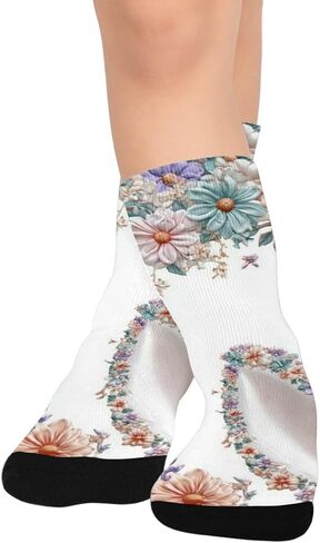 Soft Floral Bunny Hiking Socks - Toddler Boys & Girls Warm Thick Thermal Winter Crew Socks for School, Daily Wear & Outdoor Activities in Saudi Arabia