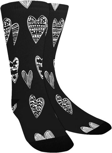 جوارب Xs Black Hearts Love للمشي لمسافات طويلة - جوارب شتوية حرارية سميكة دافئة للأولاد والبنات للمدرسة، والارتداء اليومي والأنشطة الخارجية in Saudi Arabia