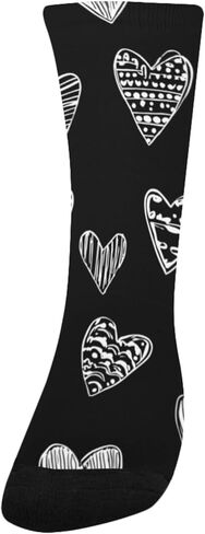 جوارب Xs Black Hearts Love للمشي لمسافات طويلة - جوارب شتوية حرارية سميكة دافئة للأولاد والبنات للمدرسة، والارتداء اليومي والأنشطة الخارجية in Saudi Arabia