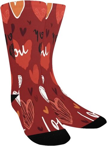 جوارب Red Kiss مطبوعة على شكل قلب - جوارب شتوية حرارية سميكة دافئة للأطفال الصغار للأولاد والبنات للمدرسة، والارتداء اليومي والأنشطة الخارجية in Kuwait