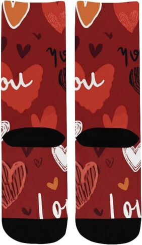 جوارب Red Kiss مطبوعة على شكل قلب - جوارب شتوية حرارية سميكة دافئة للأطفال الصغار للأولاد والبنات للمدرسة، والارتداء اليومي والأنشطة الخارجية in Kuwait