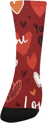 جوارب Red Kiss مطبوعة على شكل قلب - جوارب شتوية حرارية سميكة دافئة للأطفال الصغار للأولاد والبنات للمدرسة، والارتداء اليومي والأنشطة الخارجية in Kuwait