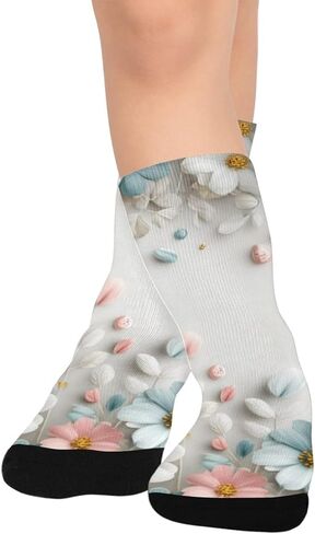 جوارب بيضاء للمشي لمسافات طويلة على شكل أذن أرنب عيد الفصح - جوارب شتوية حرارية سميكة دافئة للأولاد والبنات للمدرسة، والارتداء اليومي والأنشطة الخارجية in Kuwait