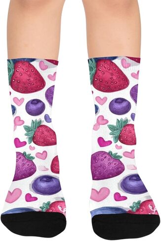 Valentines Heard Purple Hiking Socks - Toddler Boys & Girls Warm Thick Thermal Winter Crew Socks for School, Daily Wear & Outdoor Activities in Kuwait