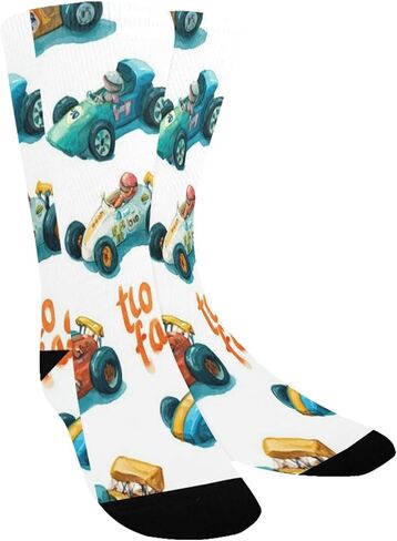 Cartoon Fast Car Blue Hiking Socks - Toddler Boys & Girls Warm Thick Thermal Winter Crew Socks for School, Daily Wear & Outdoor Activities in Kuwait
