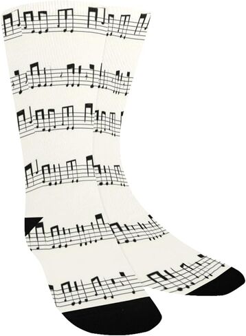 Piano Note Pattern Beige Hiking Socks - Toddler Boys & Girls Warm Thick Thermal Winter Crew Socks for School, Daily Wear & Outdoor Activities in Kuwait