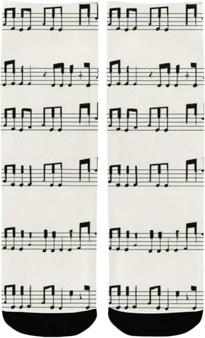 Piano Note Pattern Beige Hiking Socks - Toddler Boys & Girls Warm Thick Thermal Winter Crew Socks for School, Daily Wear & Outdoor Activities in Kuwait