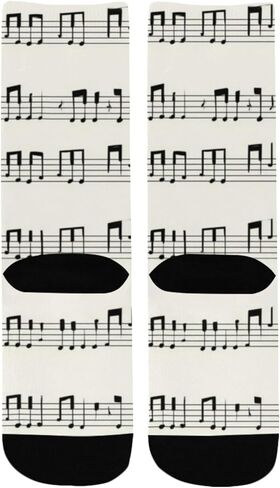 Piano Note Pattern Beige Hiking Socks - Toddler Boys & Girls Warm Thick Thermal Winter Crew Socks for School, Daily Wear & Outdoor Activities in Kuwait