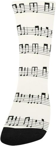 Piano Note Pattern Beige Hiking Socks - Toddler Boys & Girls Warm Thick Thermal Winter Crew Socks for School, Daily Wear & Outdoor Activities in Kuwait