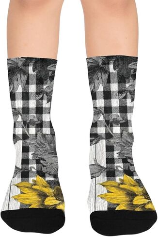 جوارب المشي لمسافات طويلة بنمط عباد الشمس - جوارب شتوية حرارية سميكة دافئة للأولاد والبنات الصغار للمدرسة، والارتداء اليومي والأنشطة الخارجية in Kuwait