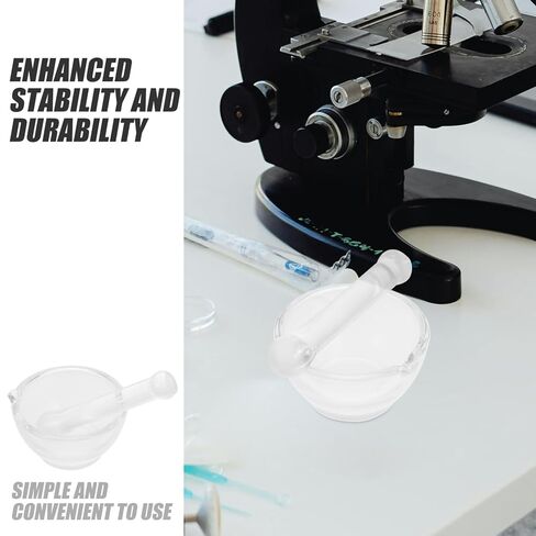 Zerodeko 1Set Thickened Base Glass Mortar and Pestle Bowl Grinder for Food and Laboratory Use for Crushing and Grinding Easy to Clean Capacity in Saudi Arabia