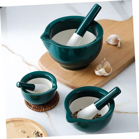 SOLUSTRE Ceramic Food Grinding Bowl Set Pestle Multi-Functional Mashing Tool for Baby Food Vegetables and Fruits for Kitchen Use in Kuwait