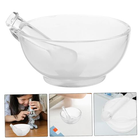 MAGICLULU 1Set Glass Pestle and Bowl Mortar for Kitchen and Laboratory Use Non Slip Base Effortless Cleaning for Home and Professional Users in Saudi Arabia