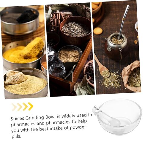 MAGICLULU 1Set Glass Pestle and Bowl Mortar for Kitchen and Laboratory Use Non Slip Base Effortless Cleaning for Home and Professional Users in Saudi Arabia