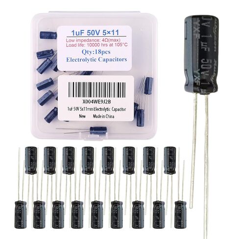 47uF 50V 6.3x11mm Rubycon Electrolytic Capacitor Low Impedance 0.4Ω Load Life 10000 hrs at 105°C 0.25x0.43in MFD Radial Lead Aluminum Capacitors (18 Packs) in Saudi Arabia