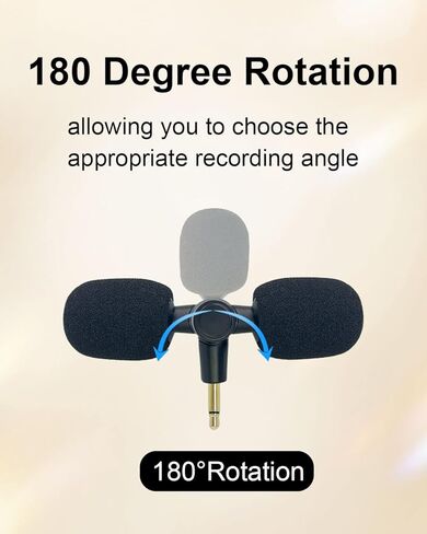 3.5mm Mini 2-Pole Omnidirectional Mic for Meeting Teacher's Lecture Live Broadcast, 180°Flexible Condenser Microphone Noise Cancelling Small Mic Plug and Play in Kuwait