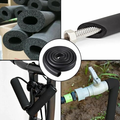 1" ID Pipe Insulation Foam Tube, 6Ft Black Pool Noodles Foam Cover Water Pipe Insulation Foam Tubing for Freeze Protection AC Unit Guitar Stands Exercise Machine in Saudi Arabia