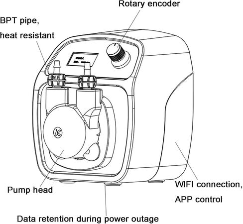 24V High Flow Peristaltic Pump, Adjustable Dosing Pump, with Adjustment Knob and LED Screen, 3 Rotors, Power Off Memory, for Laboratory in Saudi Arabia