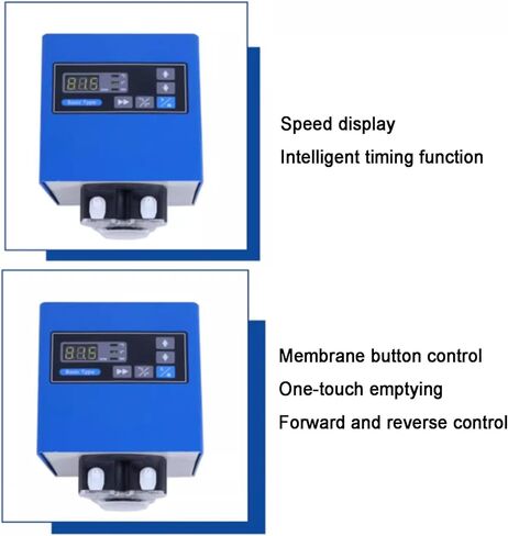Intelligent Peristaltic Pump, High Flow Rate Liquid Dosing Pump, Flow Range 0.012-207mL/min, with 3 Rotors, 0.1-99H Timing, Power Outage Memory, for Laboratory Filling in Kuwait