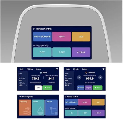 1589ml/min Lab Liquid Dosing Pump, Intelligent Peristaltic Pump, with 4.3-Inch Touch Display, Stepper Motor, Maximum Rotation Speed 350RPM in Kuwait