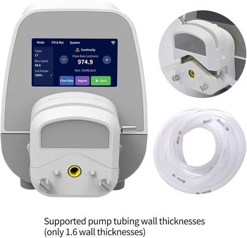 1589ml/min Lab Liquid Dosing Pump, Intelligent Peristaltic Pump, with 4.3-Inch Touch Display, Stepper Motor, Maximum Rotation Speed 350RPM in Kuwait