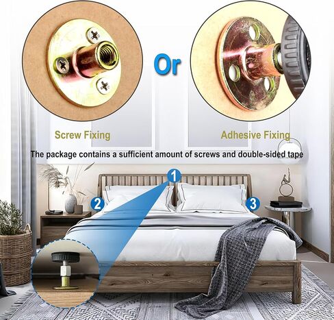 4 قطع سدادات لللوح الأمامي للجدار، سدادة ضوضاء للسرير قابلة للتعديل مع حماية للحائط مع براغي وتركيب لاصق بجانب السرير، أداة مضادة للاهتزاز للألواح الأمامية والخزائن والأرائك (1.8 بوصة - 2.2 بوصة) in Kuwait