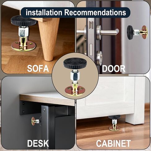 4 قطع سدادات لللوح الأمامي للجدار، سدادة ضوضاء للسرير قابلة للتعديل مع حماية للحائط مع براغي وتركيب لاصق بجانب السرير، أداة مضادة للاهتزاز للألواح الأمامية والخزائن والأرائك (1.8 بوصة - 2.2 بوصة) in Kuwait