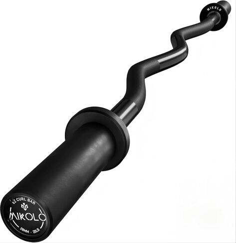 Mikolo EZ Curl Bar, 2 Inch Olympic Curl Bar for Biceps and Triceps, 47" Curling Bar with Knurled Grip, 700LB Barbell Bar with Multi-Angle Wrist-Friendly Design in Kuwait