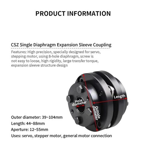 YanchengPaili CSZ Diaphragm Expansion Sleeve Coupling CNC Machine Tool 45#Steel High Torque Spindle Coupling CSZ-80X69 Transmission Parts in Saudi Arabia