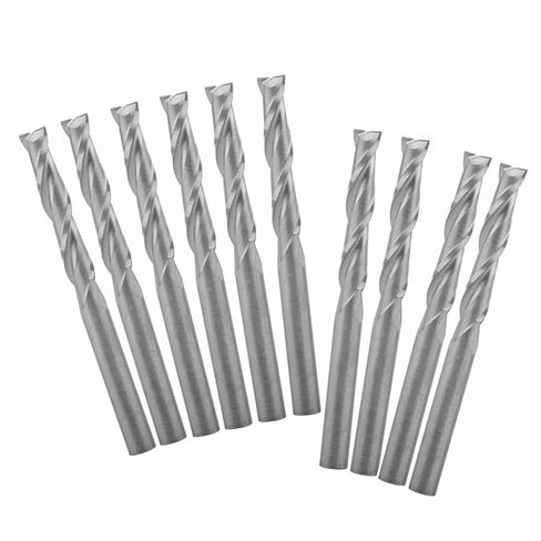 10Pcs 3.175/4/6/8mm Shank 2 Flute Spiral Milling Cutter CNC Router Bit Woodworking Engraving Bit Carbide Flat End Mill(3.175x1.2x6) in Saudi Arabia