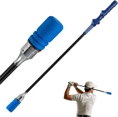 ULTIMATE Golf Swing Trainer, Click Stick Weighted Golf Training Aid, Tempo & Speed Practice, Ergonomic Golf Grip Trainer Right Hand, Indoor Outdoor Use, Enhance Strength Swing Rhythm in Kuwait