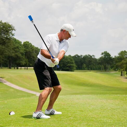 ULTIMATE Golf Swing Trainer, Click Stick Weighted Golf Training Aid, Tempo & Speed Practice, Ergonomic Golf Grip Trainer Right Hand, Indoor Outdoor Use, Enhance Strength Swing Rhythm in Kuwait