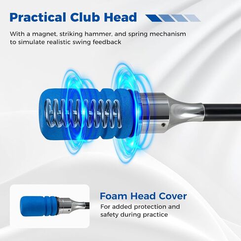 ULTIMATE Golf Swing Trainer, Click Stick Weighted Golf Training Aid, Tempo & Speed Practice, Ergonomic Golf Grip Trainer Right Hand, Indoor Outdoor Use, Enhance Strength Swing Rhythm in Kuwait